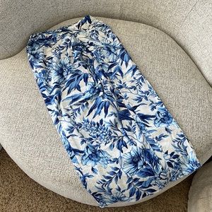 H&M Linen Thigh Slit MIDI Skirt